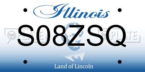 S08ZSQ Illinois License Plate
