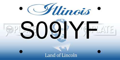 S09IYF Illinois License Plate