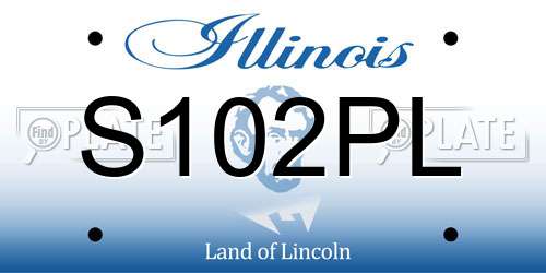 S102PL Illinois License Plate