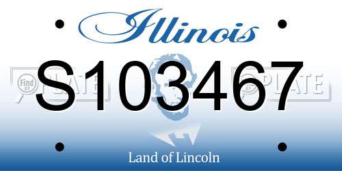 S103467 Illinois License Plate