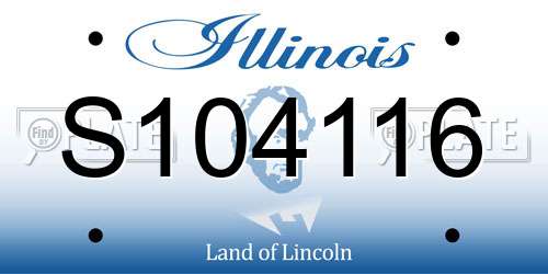 S104116 Illinois License Plate