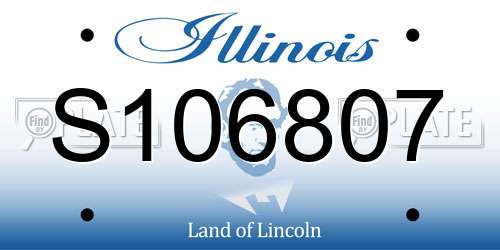 S106807 Illinois License Plate