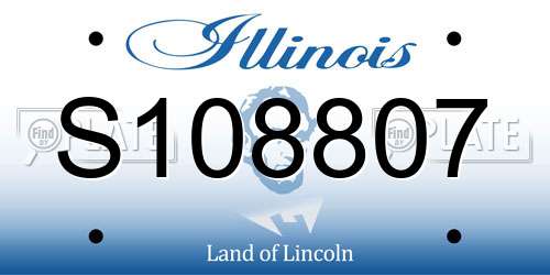S108807 Illinois License Plate