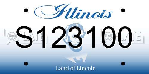 S123100 Illinois License Plate