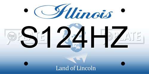 S124HZ Illinois License Plate