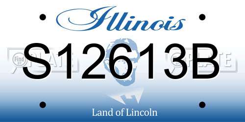 S12613B Illinois License Plate