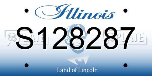 S128287 Illinois License Plate