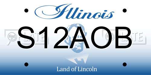 S12AOB Illinois License Plate