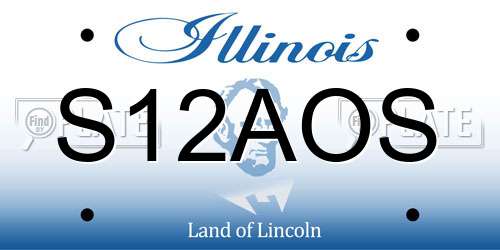 S12AOS Illinois License Plate