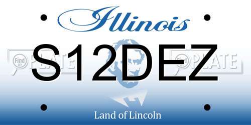 S12DEZ Illinois License Plate