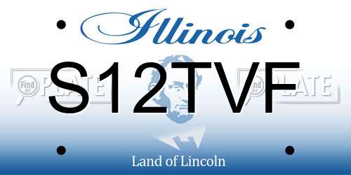 S12TVF Illinois License Plate