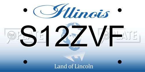 S12ZVF Illinois License Plate