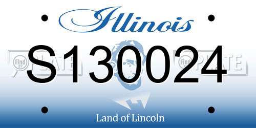 S130024 Illinois License Plate