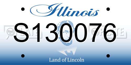 S130076 Illinois License Plate