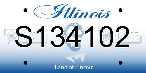 S134102 Illinois License Plate