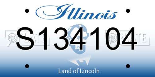 S134104 Illinois License Plate
