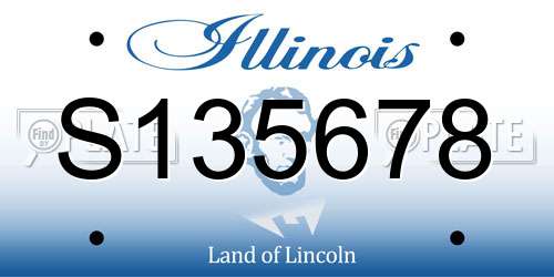 S135678 Illinois License Plate