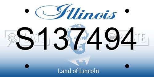 S137494 Illinois License Plate