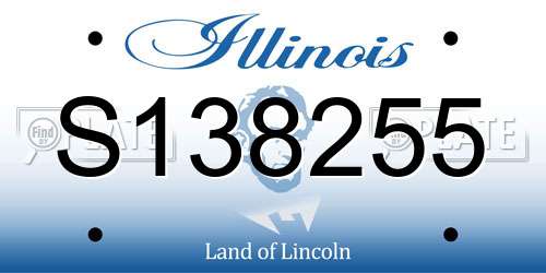 S138255 Illinois License Plate