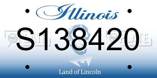 S138420 Illinois License Plate