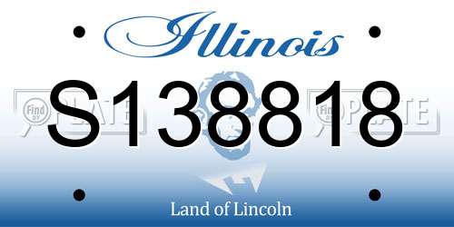 S138818 Illinois License Plate