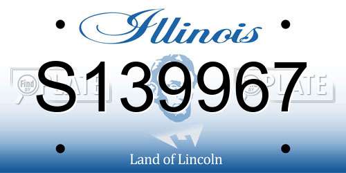 S139967 Illinois License Plate