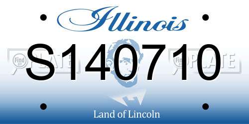 S140710 Illinois License Plate