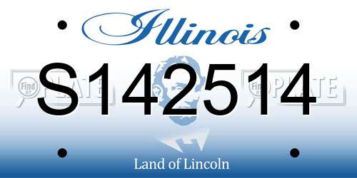 S142514 Illinois License Plate