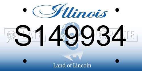 S149934 Illinois License Plate