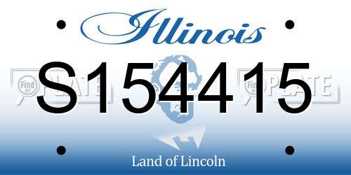 S154415 Illinois License Plate