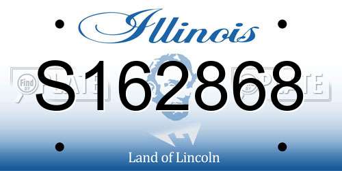 S162868 Illinois License Plate