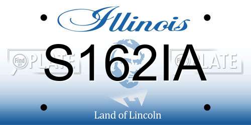 S162IA Illinois License Plate