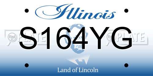 S164YG Illinois License Plate