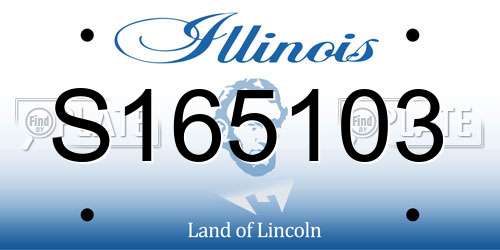 S165103 Illinois License Plate