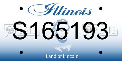 S165193 Illinois License Plate