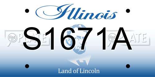 S1671A Illinois License Plate