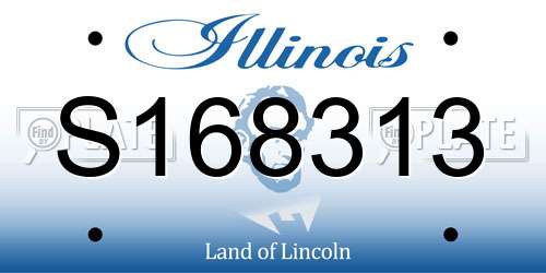 S168313 Illinois License Plate