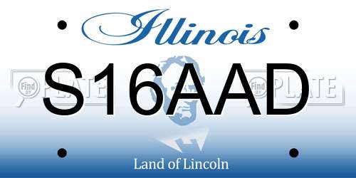 S16AAD Illinois License Plate