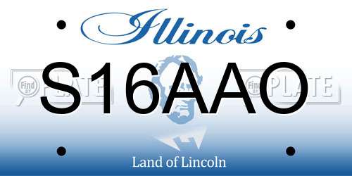 S16AAO Illinois License Plate