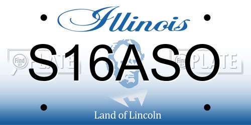 S16ASO Illinois License Plate