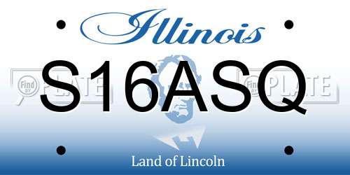 S16ASQ Illinois License Plate