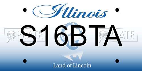 S16BTA Illinois License Plate