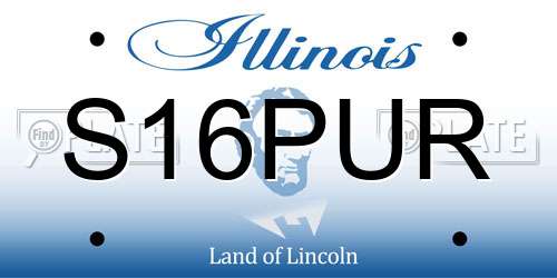 S16PUR Illinois License Plate