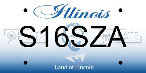 S16SZA Illinois License Plate