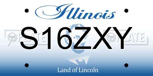 S16ZXY Illinois License Plate