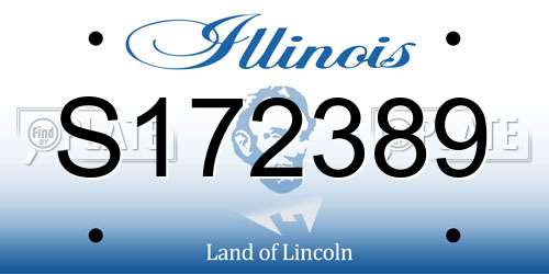 S172389 Illinois License Plate