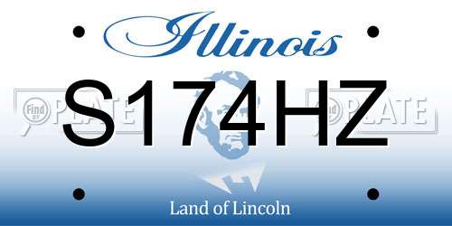 S174HZ Illinois License Plate