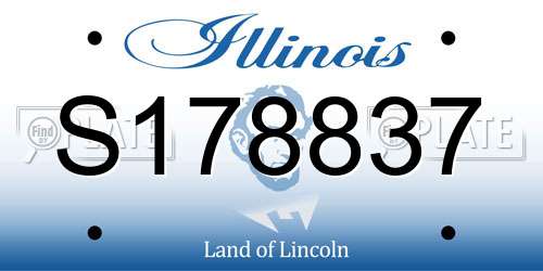 S178837 Illinois License Plate