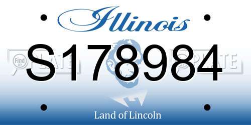 S178984 Illinois License Plate