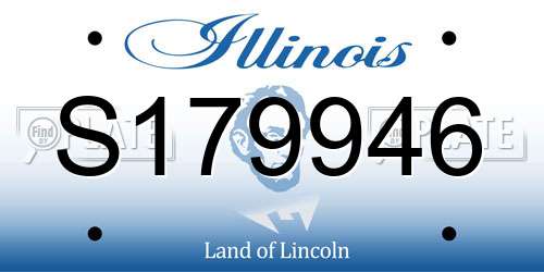 S179946 Illinois License Plate